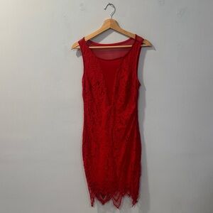 Red Lace Dress Size Medium